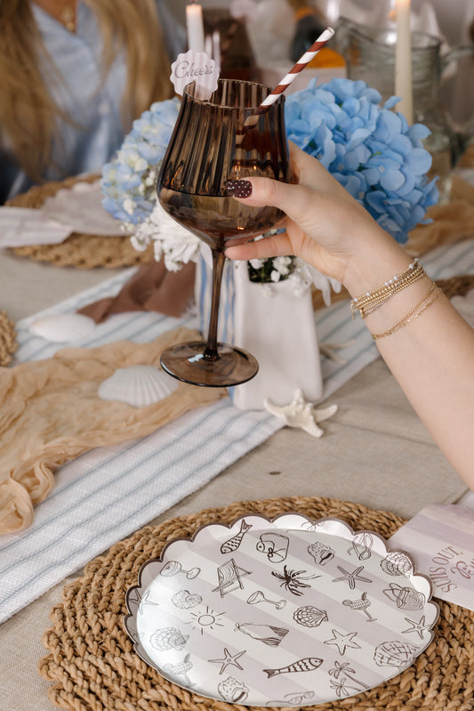 Neutral Coastal Party Plates - Bachelorette Decor