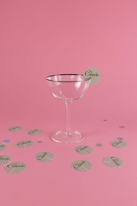 Green Stripe Drink Toppers - Bachelorette Decor