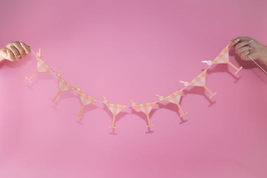 Pink and Orange Cocktail Banner - Bachelorette Decor