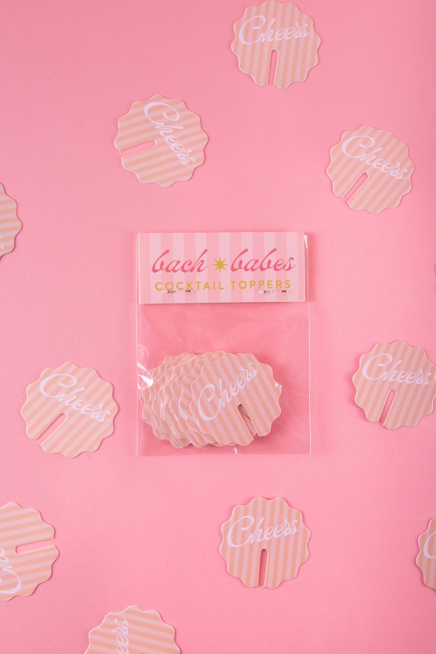 Pink and Orange Acrylic Drink Toppers - Bachelorette Decor