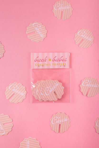Pink and Orange Acrylic Drink Toppers - Bachelorette Decor