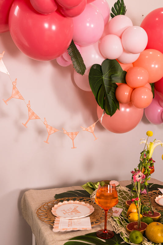 Pink and Orange Cocktail Banner - Bachelorette Decor