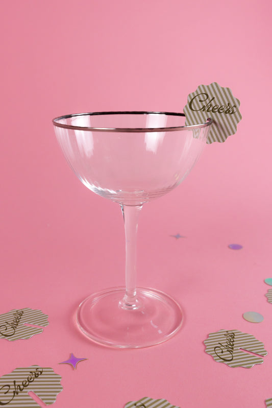 Green Stripe Drink Toppers - Bachelorette Decor